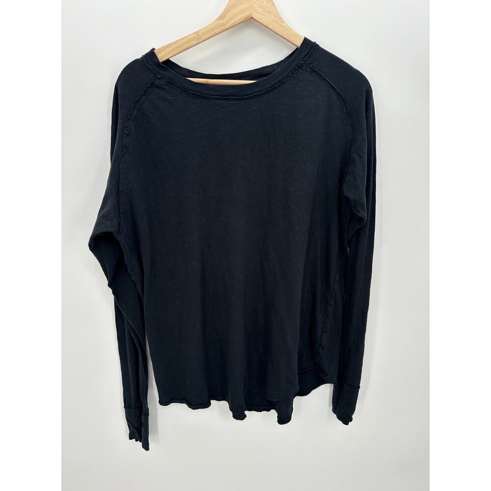 We‎ The Free Black Long Sleeve Tee Women Size XS Round Neck Cotton Neutral
